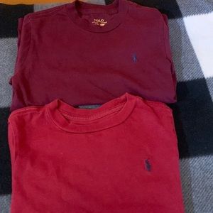 2-Boys polo Tees maroon and red size 4/4T